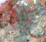 Mapa satelital de Madrid, España 2000