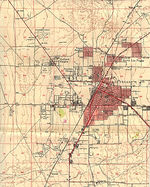 Mapa Topográfico de la Ciudad de Las Vegas, Nevada, Estados Unidos 1952