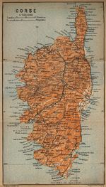 Mapa de Córcega, Francia 1914