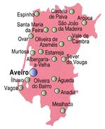 Aveiro District Map, Portugal